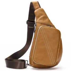 Sac holster en cuir souple aux surpiqûres élégantes pour homme