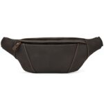 Sacoche banane cuir homme compacte - Marron
