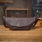 Sacoche banane géante en cuir - Marron