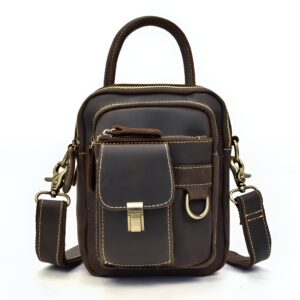 Sacoche cuir homme portage bandoulière ou ceinture