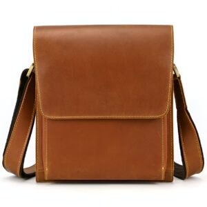 Sacoche sobre en cuir pour homme