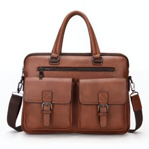 Sacoche homme vintage à double poche avant et bandoulière